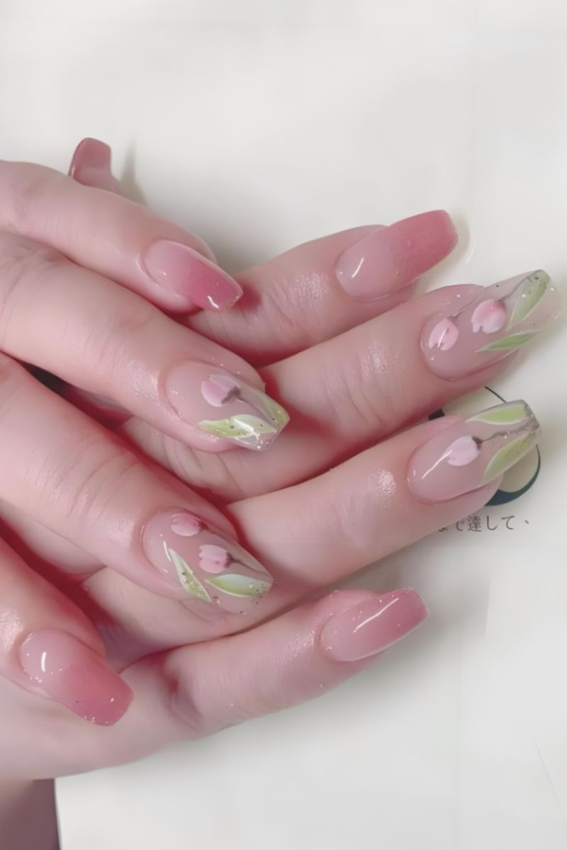 Ảnh vẽ nail hoa tulip 20