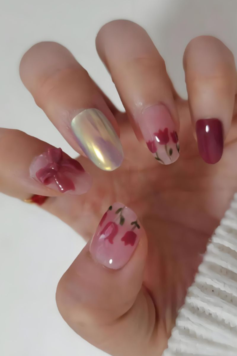 Ảnh vẽ nail hoa tulip 23