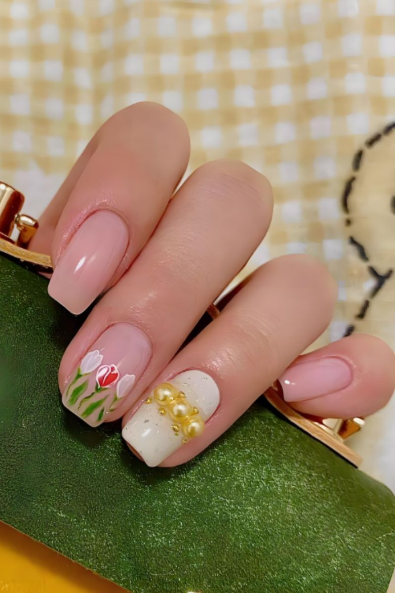 Ảnh vẽ nail hoa tulip 27