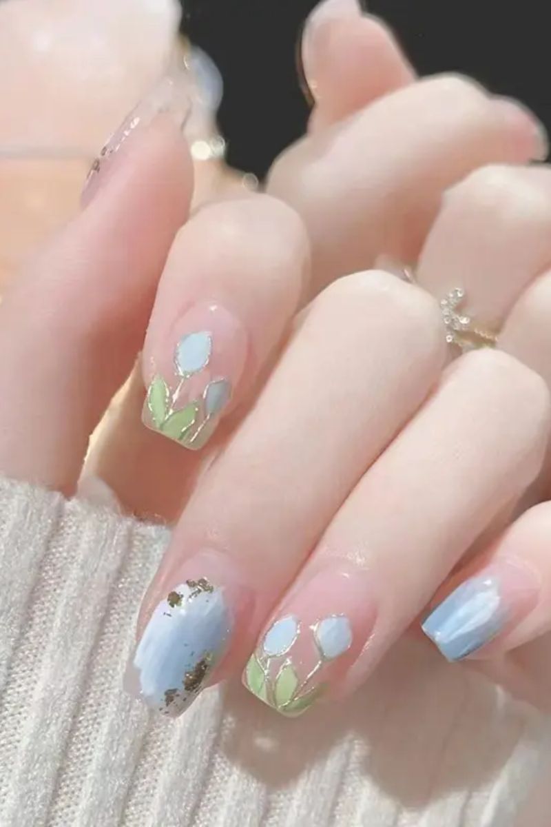 Ảnh vẽ nail hoa tulip 7